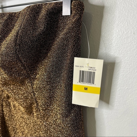 Dress The Population Claire Strapless Dress Bronze Shimmer Size Medium Bodycon - Picture 6 of 9